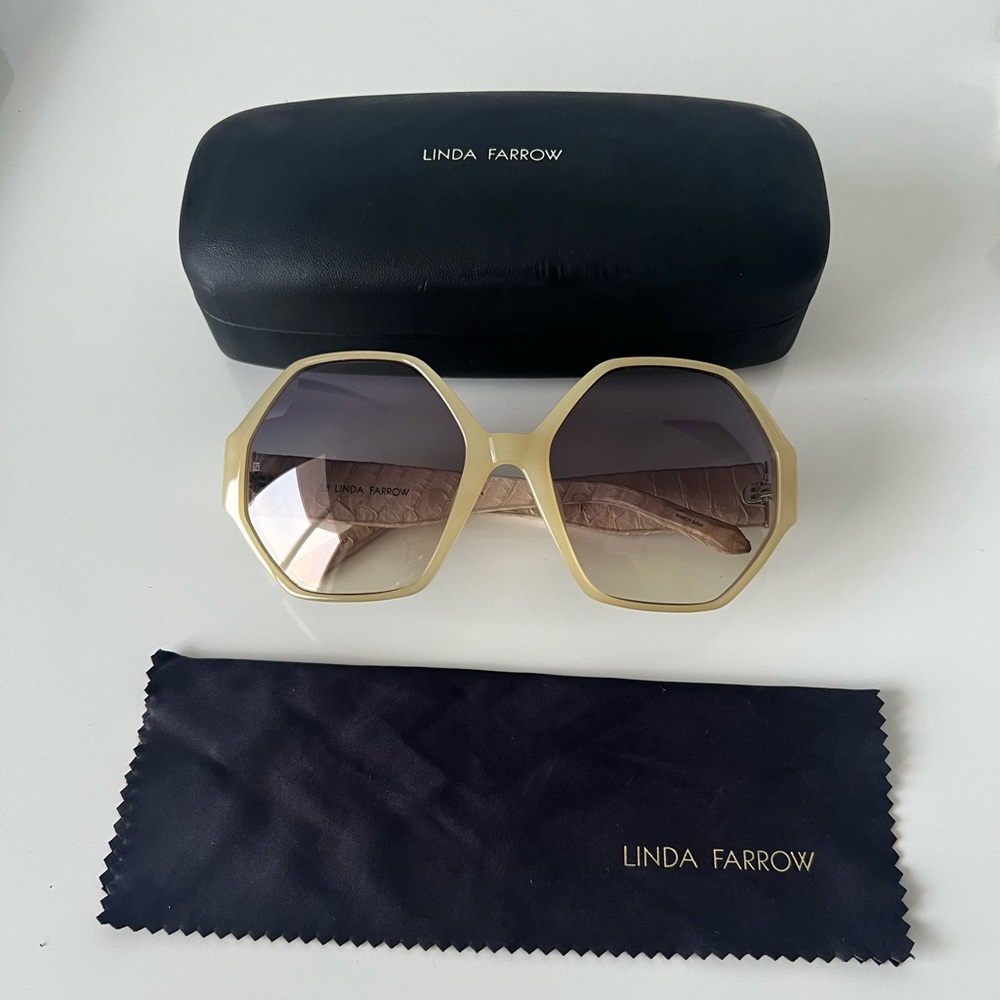 Linda Farrow Hexagonal Sunglasses